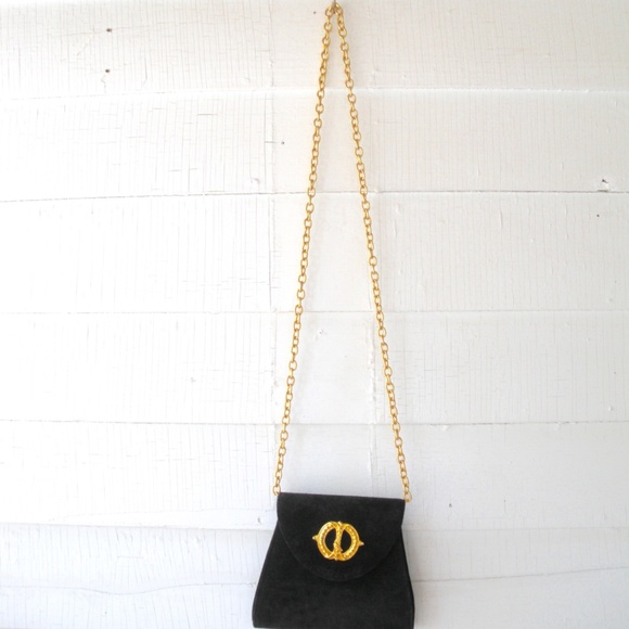 Vintage 80s Velvet + Gold Hardware Mini Crossbody Bag - Picture 2 of 3